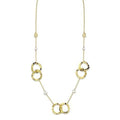 Gold Brass Necklace with AAA Grade CZ  in Citrine Yellow