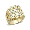 LO5M018-  Brass Ring with Top Grade Crystal  in Clear Gold Plated