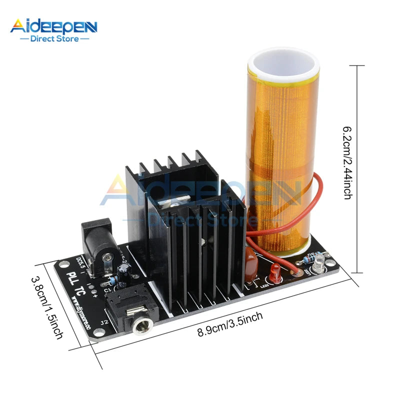 1Set Tesla Coil Kit DC 15-24V 15W Mini Music Tesla Coil Plasma Speaker Tesla Wireless Transmission DIY Kits