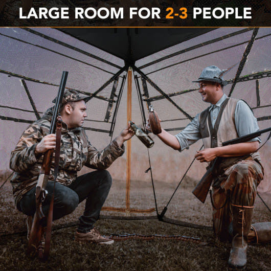 360 One Way See Through Ground Hunting Blind for Deer and Turkey Hunting