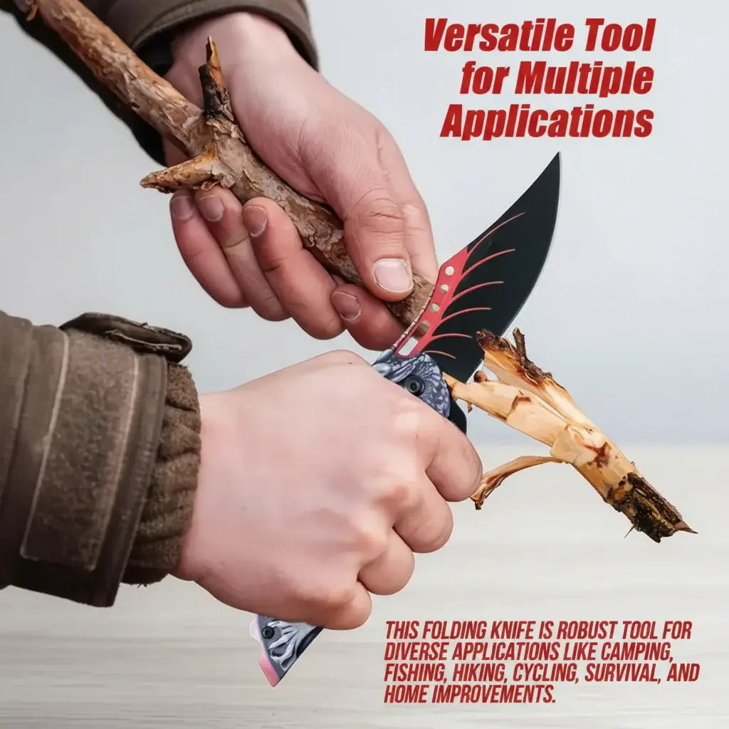 Portable Folding Knife For Camping, Hunting, Fishing, Hiking. With Broken Glass Function