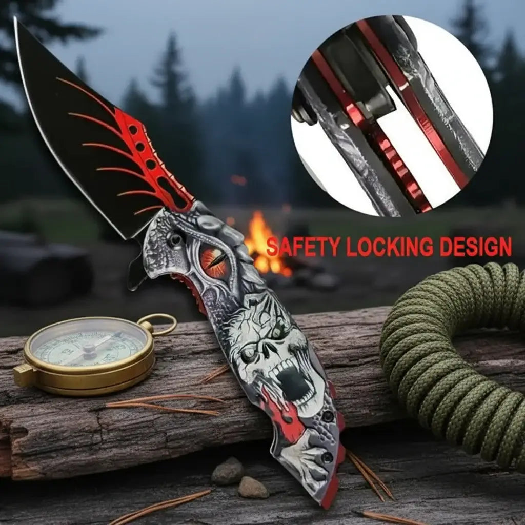 Portable Folding Knife For Camping, Hunting, Fishing, Hiking. With Broken Glass Function