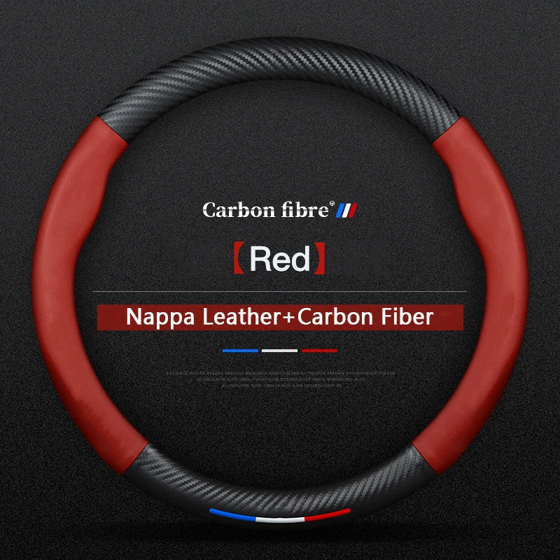 Anti-slip Leather Carbon Fiber Steering Wheel Cover For Citroen C1 C2 C3 C4 C5 C6 C4L Berlingo Picasso Aircross Sega Elysee Sena