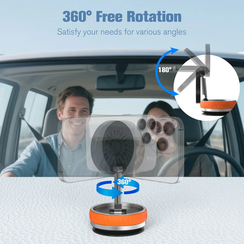 15W Wireless Car Charger Phone Holder N55 Magnetic Vacuum Fast Charging Station Portable 360° Rotatable for iPhone All Phones
