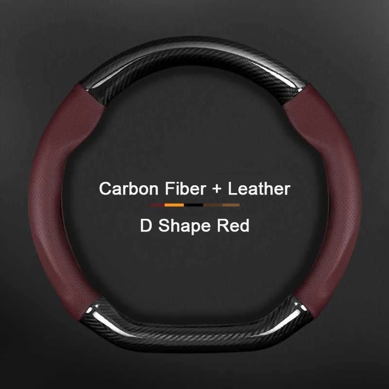 Car Steering Wheel Cover Leather Carbon Fiber For Audi S Line S3 S4 S5 S6 RS3 RS4 RS5 RS6 RS7 TT A3 A4 A5 A6 A7 A8 Q3 Q5 Q7 Q8