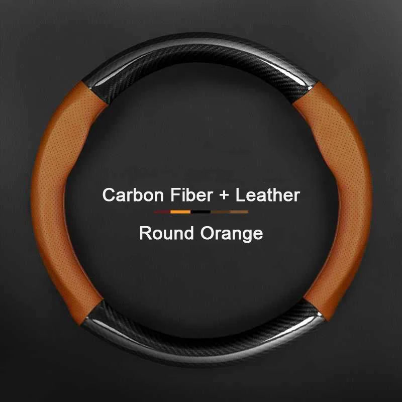 Car Steering Wheel Cover Leather Carbon Fiber For Audi S Line S3 S4 S5 S6 RS3 RS4 RS5 RS6 RS7 TT A3 A4 A5 A6 A7 A8 Q3 Q5 Q7 Q8