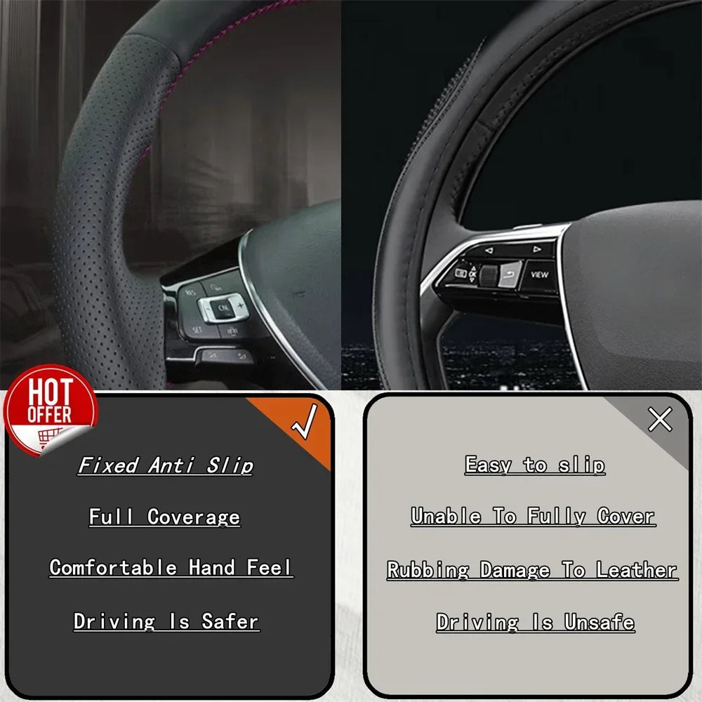 DIY Car Steering Wheel Cover Carbon Fiber Leather For Mazda 3 Axela Mazda 6 Atenza Mazda 2 CX-3 CX3 CX-5 CX5 Scion Car Interior