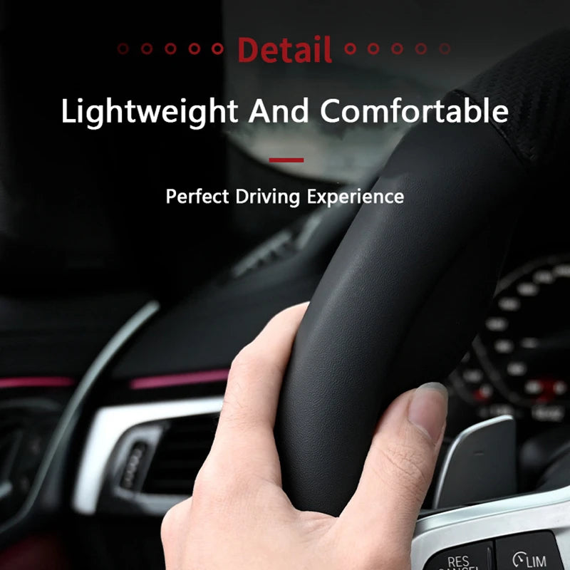 Anti-slip Leather Carbon Fiber Steering Wheel Cover For Citroen C1 C2 C3 C4 C5 C6 C4L Berlingo Picasso Aircross Sega Elysee Sena