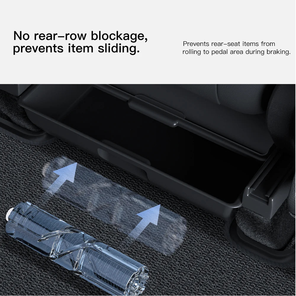 YZ For Tesla Model Y Juniper 2026 Underseat Storage Box Seats Drawer TPE Hidden Storage Tray Push Pull Car Organizer Accessories