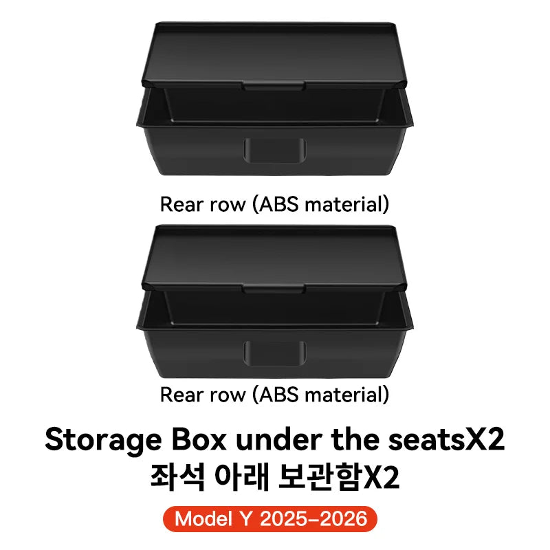 YZ For Tesla Model Y Juniper 2026 Underseat Storage Box Seats Drawer TPE Hidden Storage Tray Push Pull Car Organizer Accessories