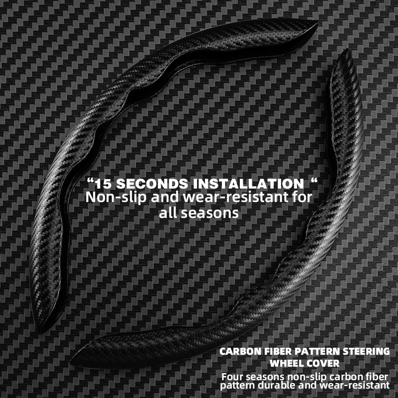 Universal Non-Slip Carbon Fiber Car Steering Cover Steering Wheel Booster Cover for Car Anti-skid Accessories