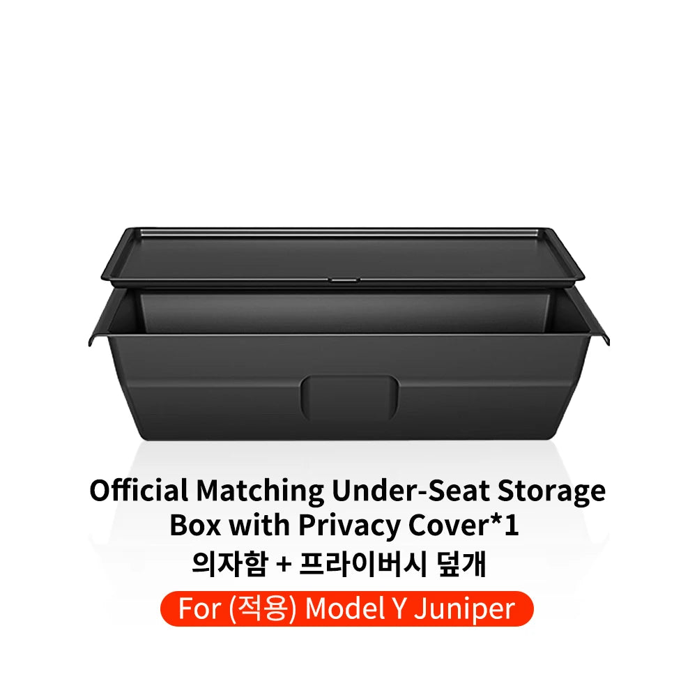 YZ For Tesla Model Y Juniper 2026 Underseat Storage Box Seats Drawer TPE Hidden Storage Tray Push Pull Car Organizer Accessories