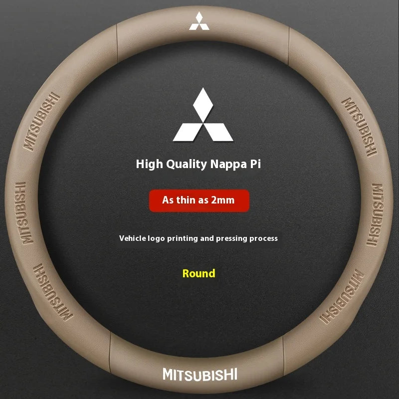 Car Carbon Fiber Leather Steering Wheel Cover For Mitsubishi RALLIART ASX Colt Eclipse Galant LANCER EX OUTLANDER Pajero Triton