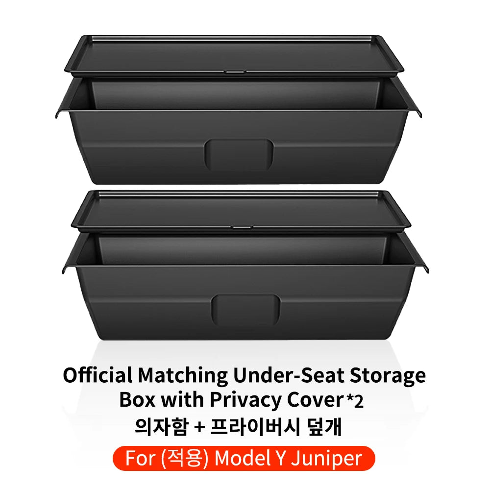YZ For Tesla Model Y Juniper 2026 Underseat Storage Box Seats Drawer TPE Hidden Storage Tray Push Pull Car Organizer Accessories