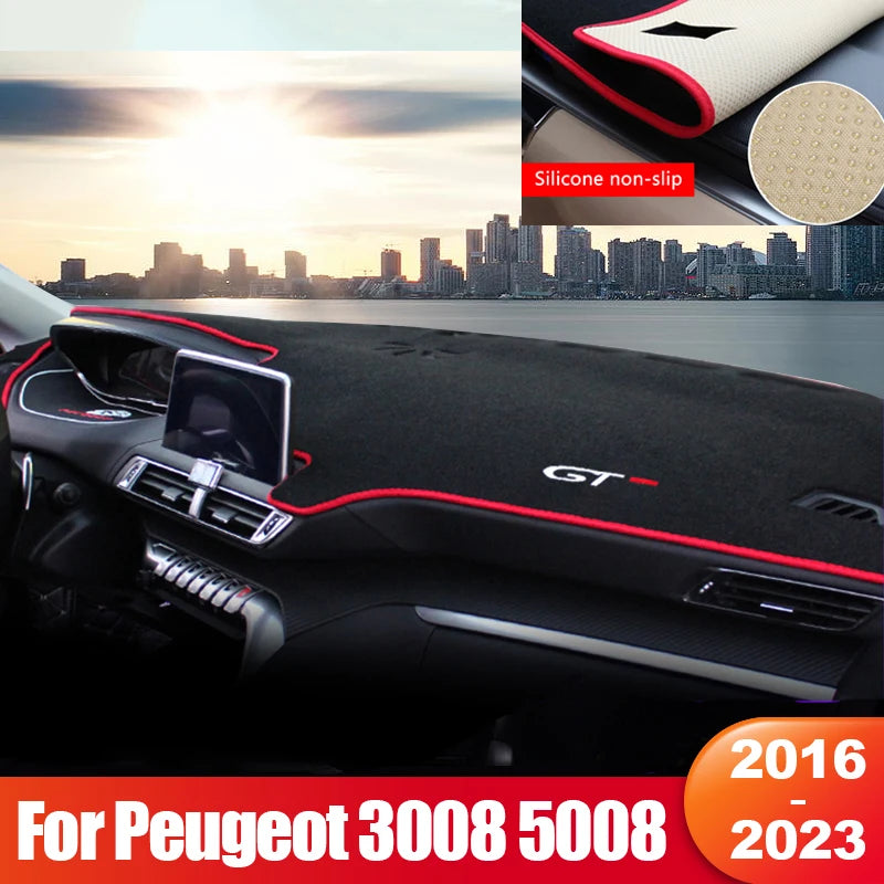 Car Accessories For Peugeot 3008 5008 GT Hybrid 2016-2021 2022 2023 Car Dashboard Sun Shade Pad Cover Nonslip Mat Auto Trim Part