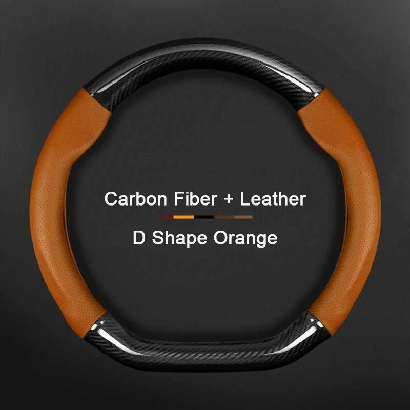 Car Steering Wheel Cover Leather Carbon Fiber For Audi S Line S3 S4 S5 S6 RS3 RS4 RS5 RS6 RS7 TT A3 A4 A5 A6 A7 A8 Q3 Q5 Q7 Q8