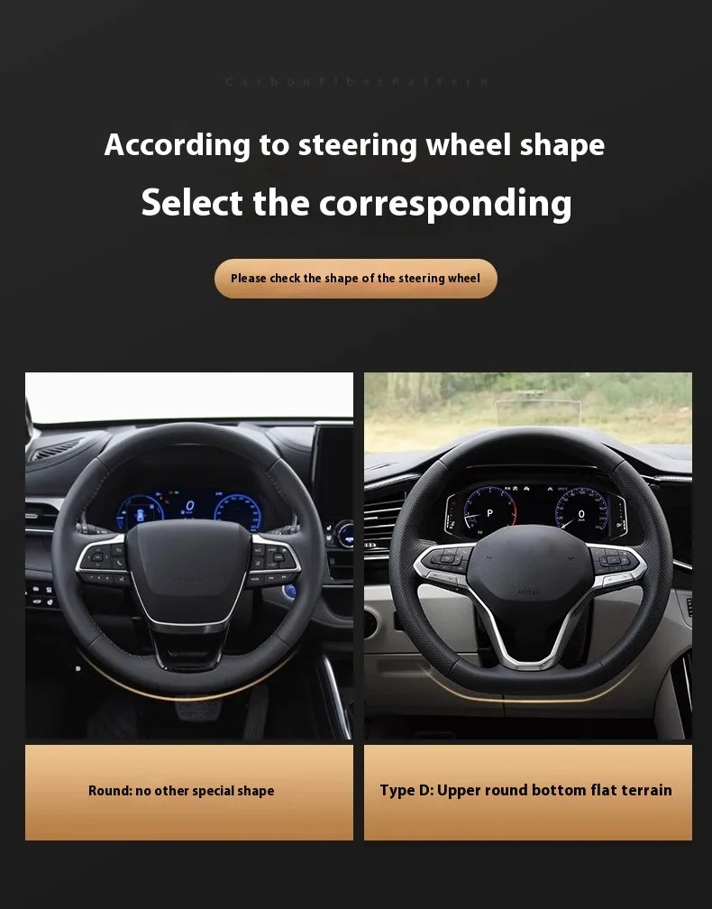 Car AntiSlip Carbon Fiber Leather Steering Wheel Cover For Audi A3 A4 A5 A6 A7 A8 Q1 Q2 Q3 Q5 Q7 Q8 S3 S4 S5 S6 RS3 RS4 RS5 TT
