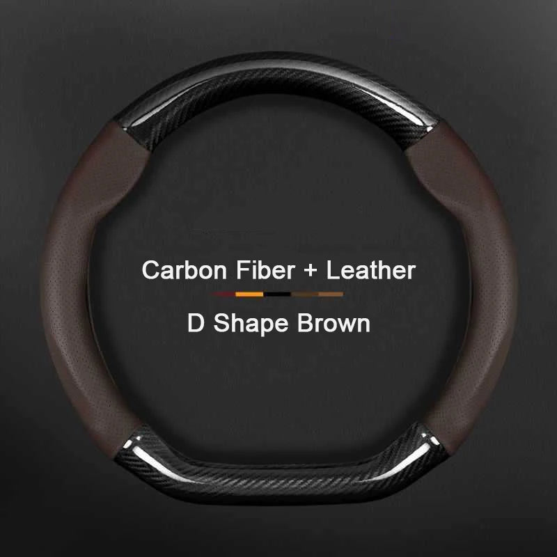 Car Steering Wheel Cover Leather Carbon Fiber For Audi S Line S3 S4 S5 S6 RS3 RS4 RS5 RS6 RS7 TT A3 A4 A5 A6 A7 A8 Q3 Q5 Q7 Q8