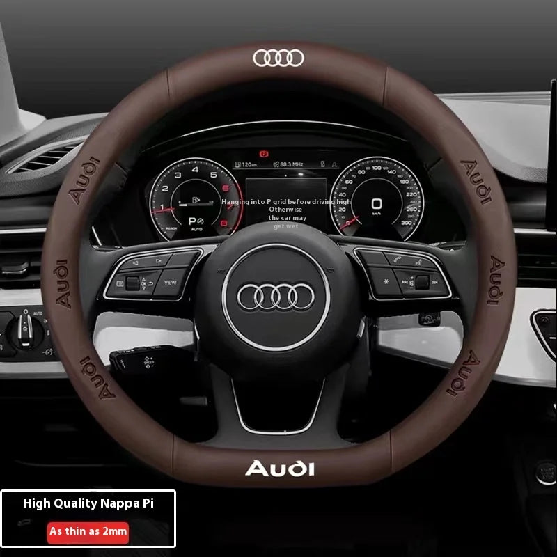 Car AntiSlip Carbon Fiber Leather Steering Wheel Cover For Audi A3 A4 A5 A6 A7 A8 Q1 Q2 Q3 Q5 Q7 Q8 S3 S4 S5 S6 RS3 RS4 RS5 TT