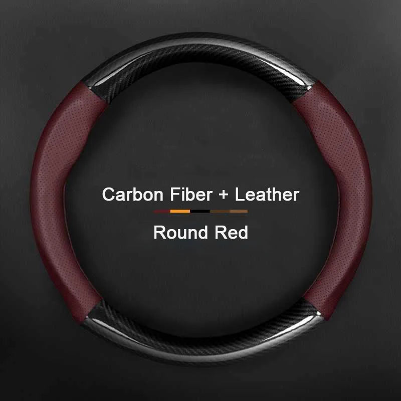 Car Steering Wheel Cover Leather Carbon Fiber For Audi S Line S3 S4 S5 S6 RS3 RS4 RS5 RS6 RS7 TT A3 A4 A5 A6 A7 A8 Q3 Q5 Q7 Q8