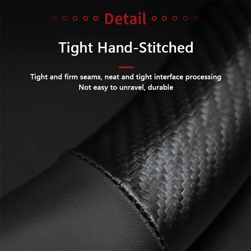 Anti-slip Leather Carbon Fiber Steering Wheel Cover For Citroen C1 C2 C3 C4 C5 C6 C4L Berlingo Picasso Aircross Sega Elysee Sena