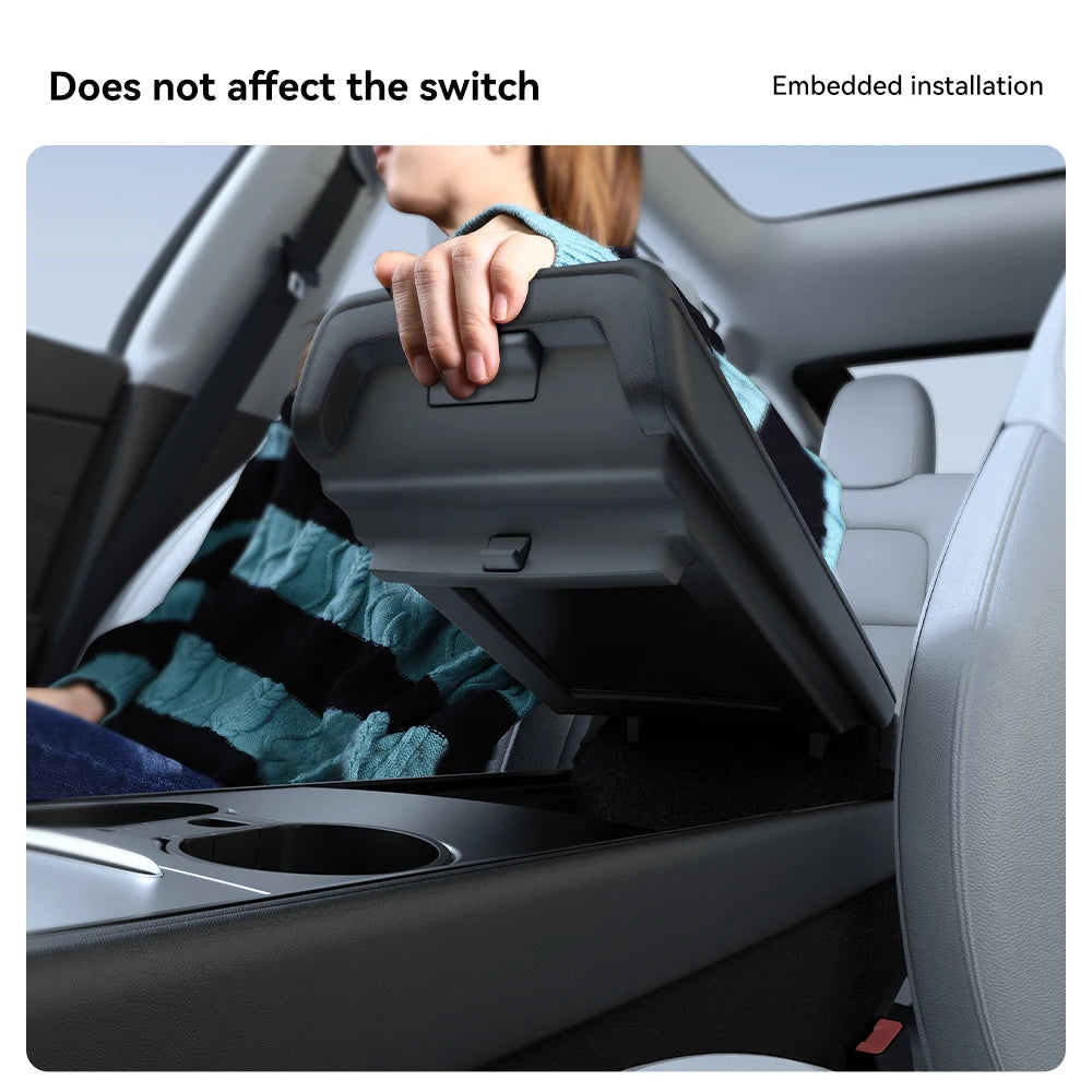 Magnetic Center Console Hidden Storage Box For Tesla Model 3 Y Armrest Hidden Organizer For Tesla 2021-2023 Hidden Storage Box