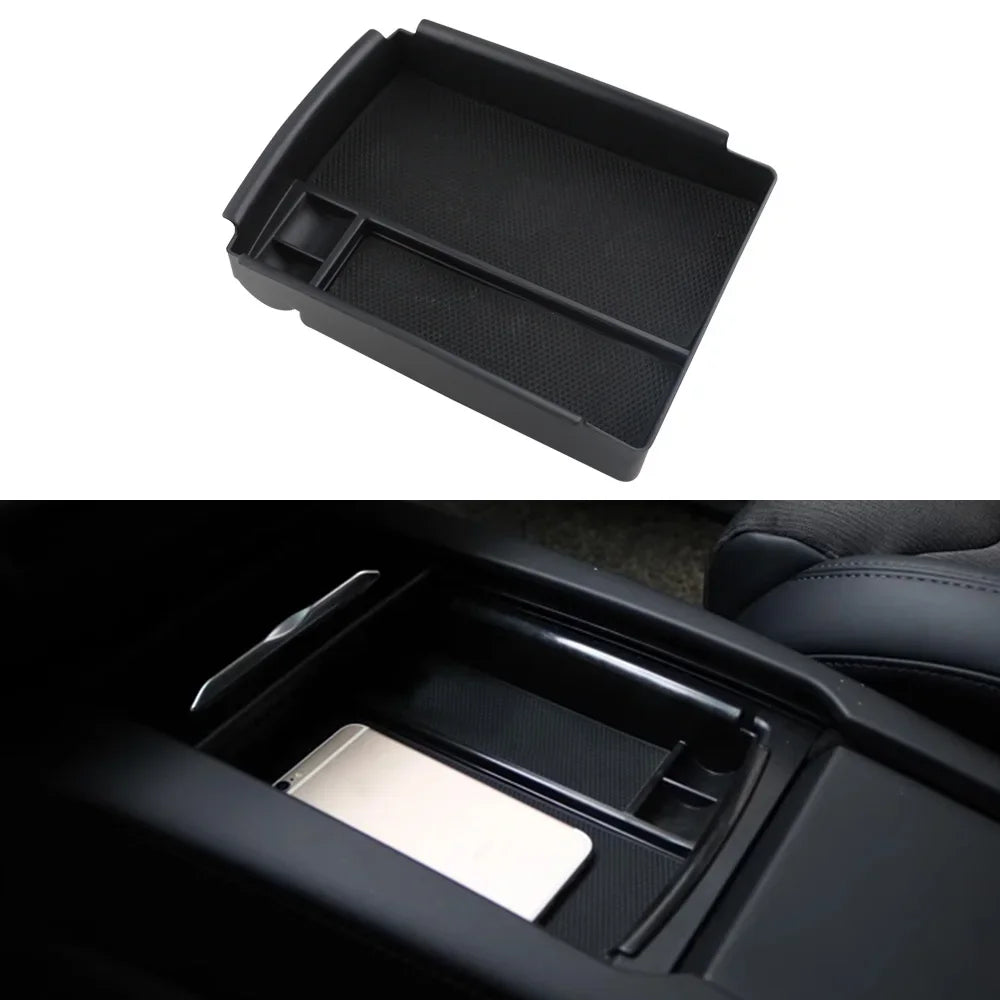 Car Console Armrest Storage Box with Mats for Tesla Model X 2016 -2020 for Tesla Model S 2016 -2020 Modification