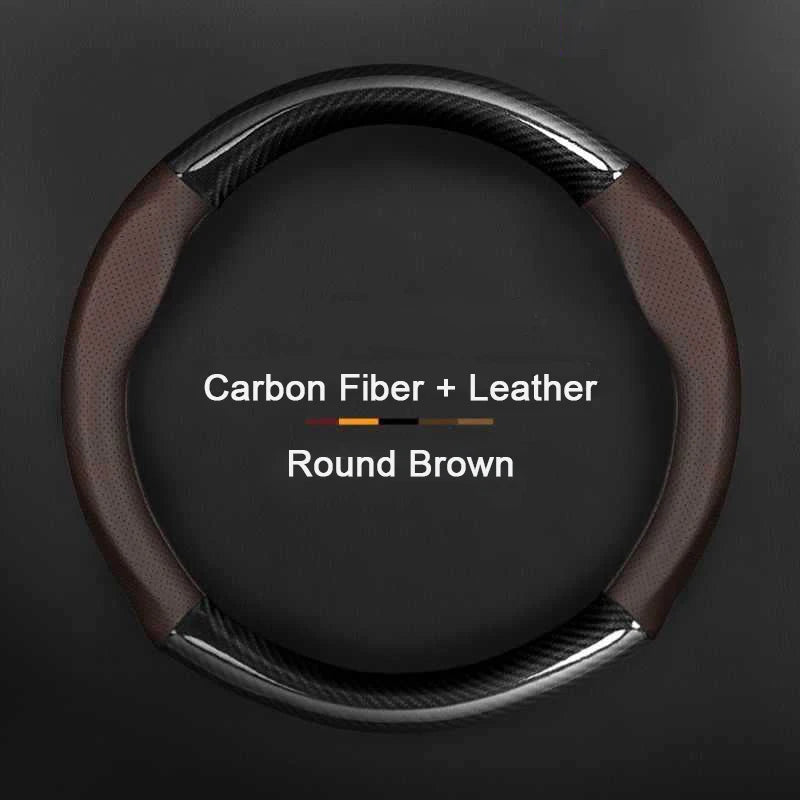 Car Steering Wheel Cover Leather Carbon Fiber For Audi S Line S3 S4 S5 S6 RS3 RS4 RS5 RS6 RS7 TT A3 A4 A5 A6 A7 A8 Q3 Q5 Q7 Q8