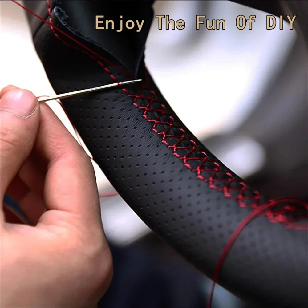 DIY Car Steering Wheel Cover Carbon Fiber Leather For Mazda 3 Axela Mazda 6 Atenza Mazda 2 CX-3 CX3 CX-5 CX5 Scion Car Interior