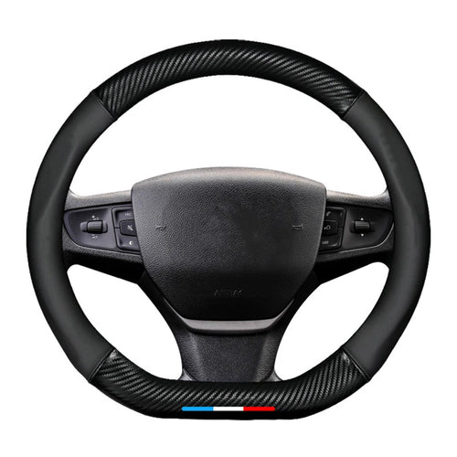 Anti-slip Leather Carbon Fiber Steering Wheel Cover For Citroen C1 C2 C3 C4 C5 C6 C4L Berlingo Picasso Aircross Sega Elysee Sena