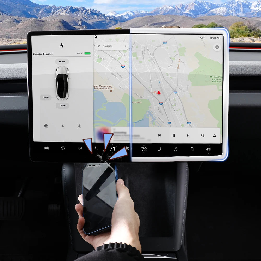 IPENGEN For Tesla Highland Screen Protector Silicone Frame Display Edge Central Control Accessories For Tesla Model 3 Y