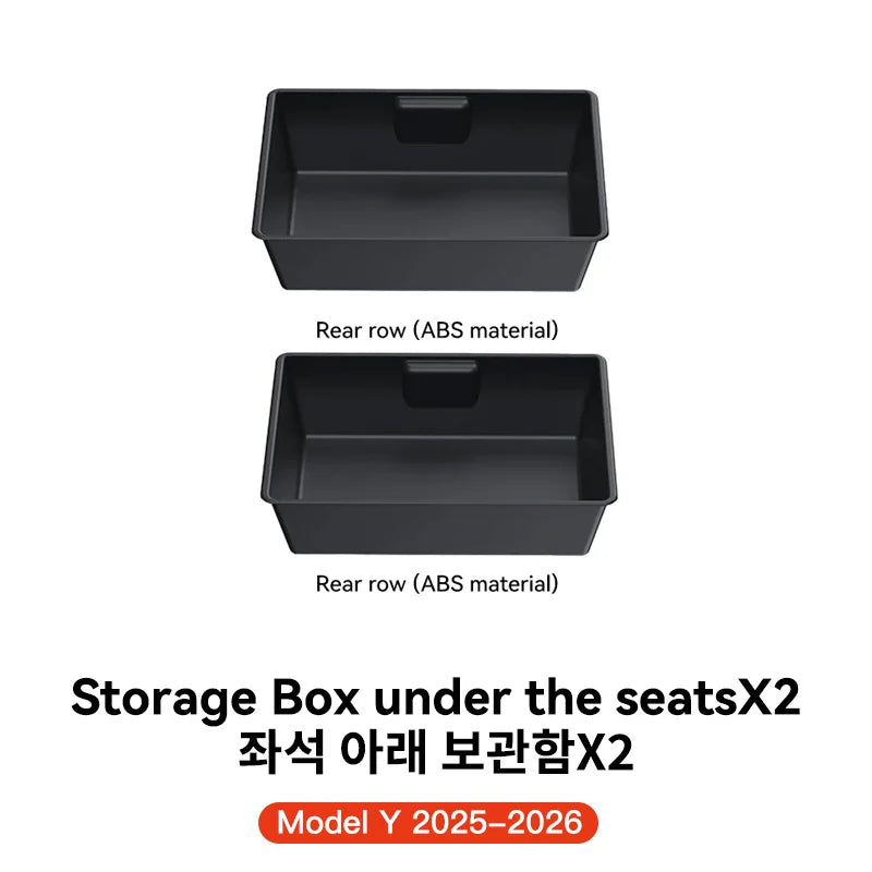 YZ For Tesla Model Y Juniper 2026 Underseat Storage Box Seats Drawer TPE Hidden Storage Tray Push Pull Car Organizer Accessories