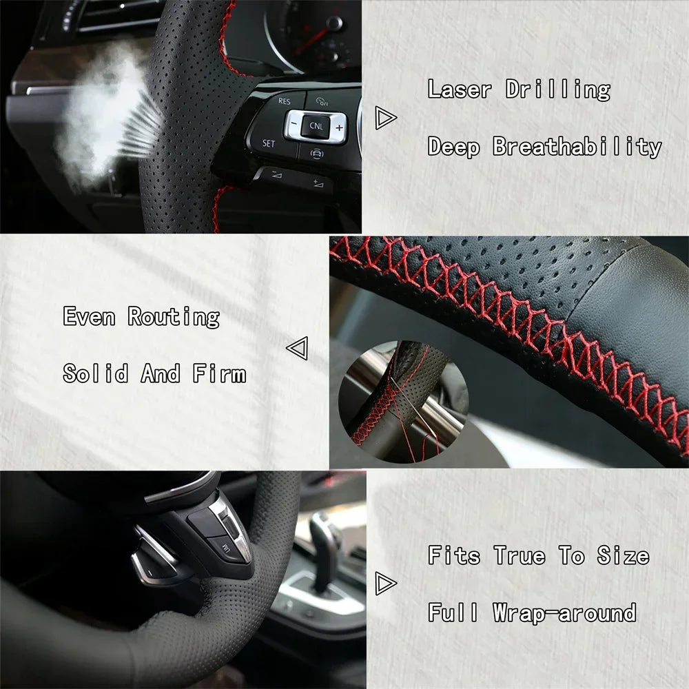 DIY Car Steering Wheel Cover Carbon Fiber Leather For Mazda 3 Axela Mazda 6 Atenza Mazda 2 CX-3 CX3 CX-5 CX5 Scion Car Interior