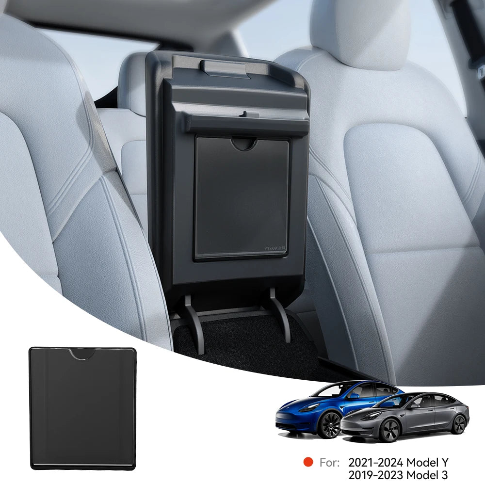 Magnetic Center Console Hidden Storage Box For Tesla Model 3 Y Armrest Hidden Organizer For Tesla 2021-2023 Hidden Storage Box