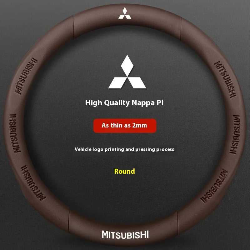 Car Carbon Fiber Leather Steering Wheel Cover For Mitsubishi RALLIART ASX Colt Eclipse Galant LANCER EX OUTLANDER Pajero Triton