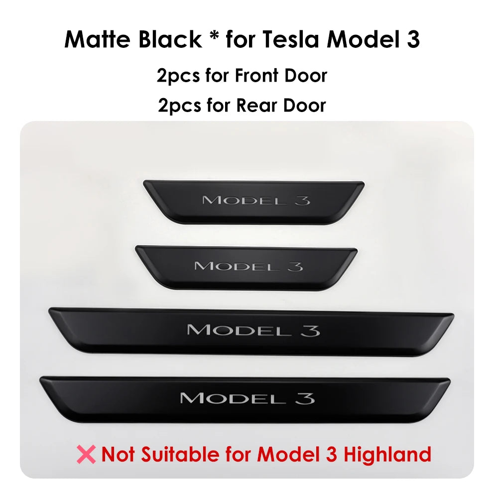 New Wireless LED Illuminated Pedal Magnet Car 4x Door Sills Protector Model 3 Y Door Edge Protectors For Tesla New Y Juniper