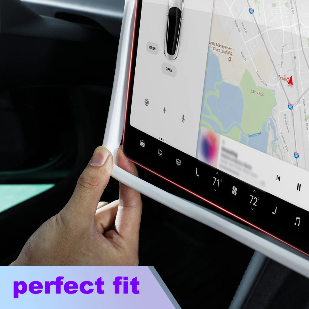 IPENGEN For Tesla Highland Screen Protector Silicone Frame Display Edge Central Control Accessories For Tesla Model 3 Y