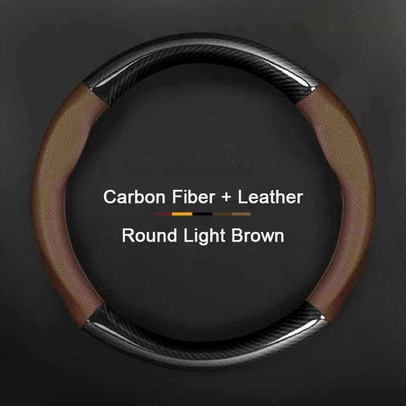 Car Steering Wheel Cover Leather Carbon Fiber For Audi S Line S3 S4 S5 S6 RS3 RS4 RS5 RS6 RS7 TT A3 A4 A5 A6 A7 A8 Q3 Q5 Q7 Q8