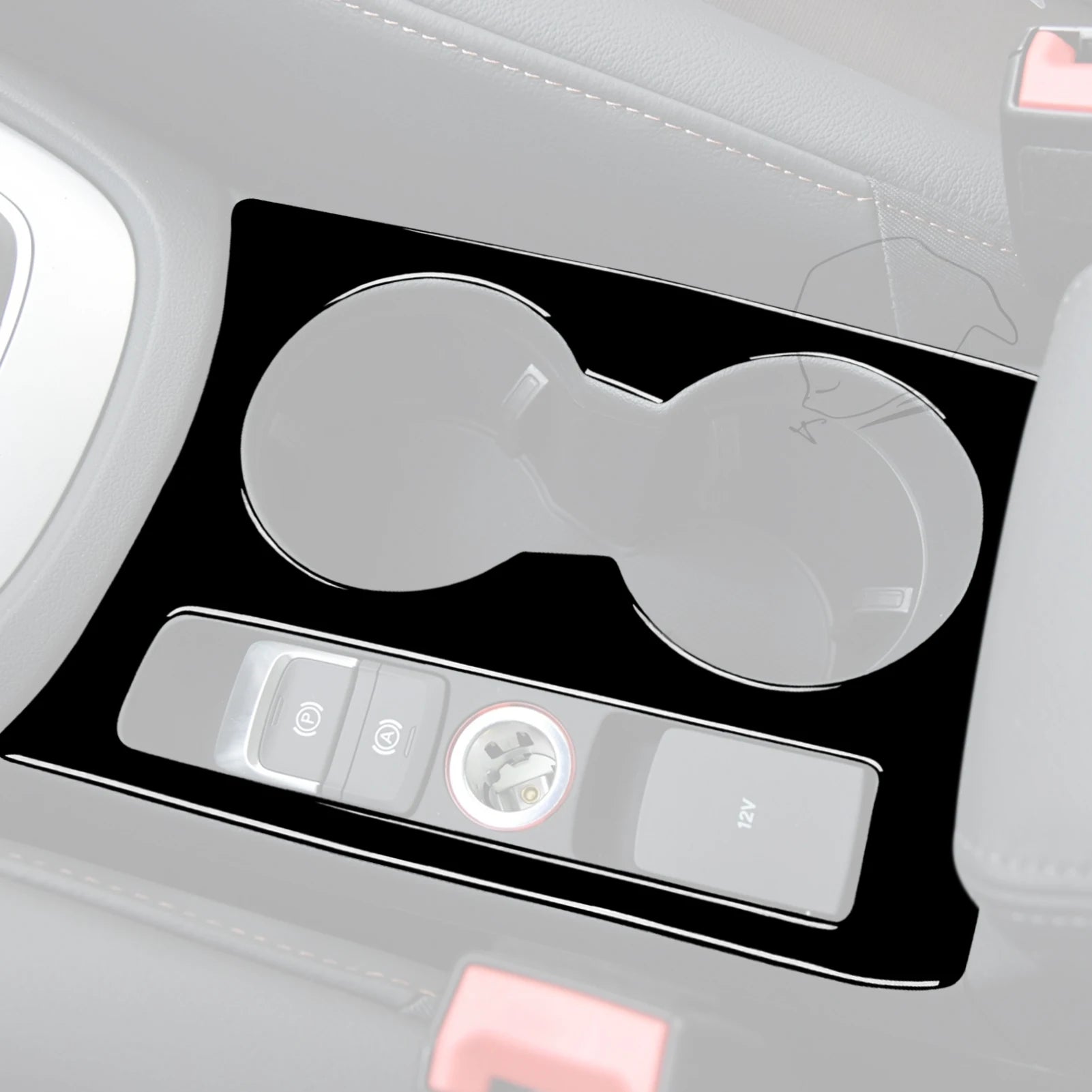 For Audi Q3 2015 2016 2017 2018 Car Accessories Black Interior Auto Center Control Cup Holder Trim Sticker ABS Decoration