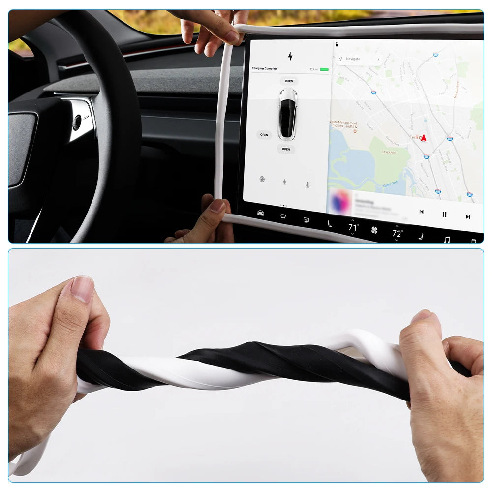 IPENGEN For Tesla Highland Screen Protector Silicone Frame Display Edge Central Control Accessories For Tesla Model 3 Y