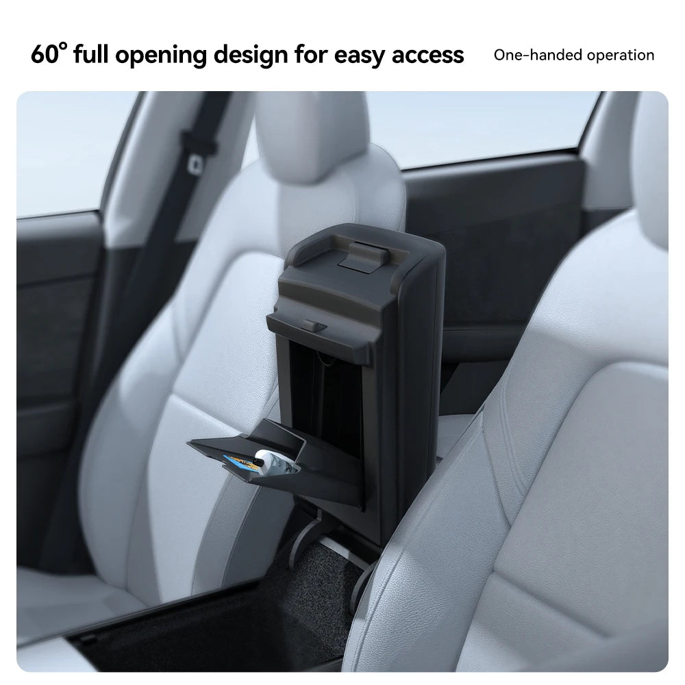 Magnetic Center Console Hidden Storage Box For Tesla Model 3 Y Armrest Hidden Organizer For Tesla 2021-2023 Hidden Storage Box