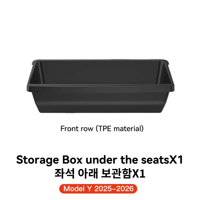 YZ For Tesla Model Y Juniper 2026 Underseat Storage Box Seats Drawer TPE Hidden Storage Tray Push Pull Car Organizer Accessories