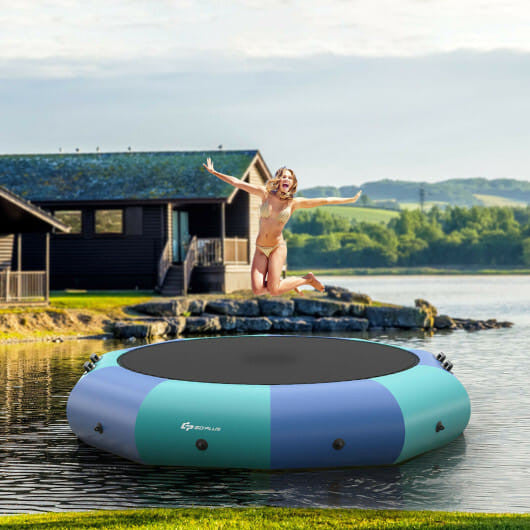 10 Feet Inflatable Splash Padded Water Bouncer Trampoline-Yellow