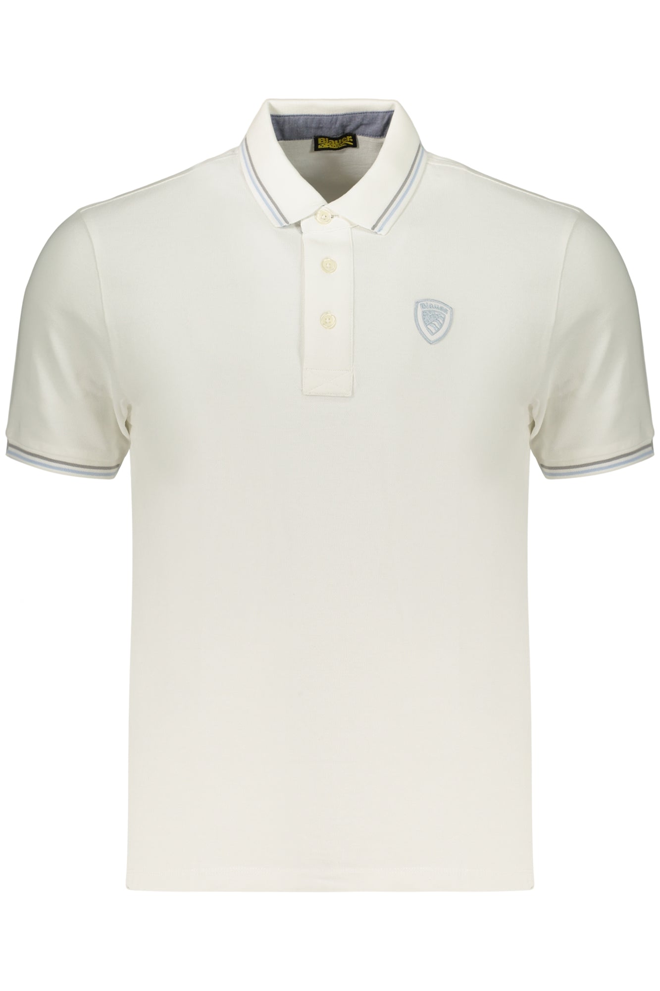 BLAUER APPAREL MEN'S SHORT-SLEEVE POLO SHIRT WHITE