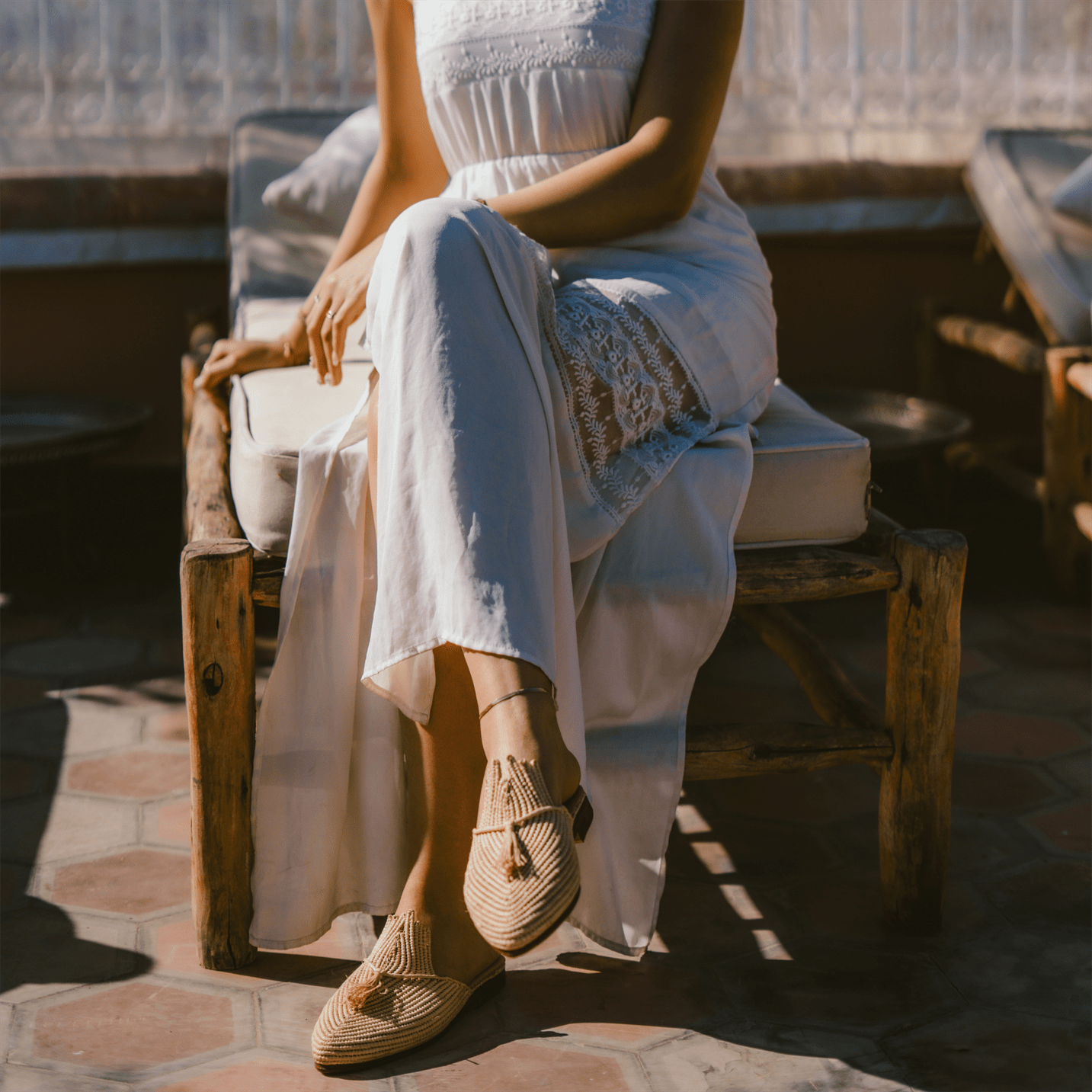 Raffia Slippers Ladame