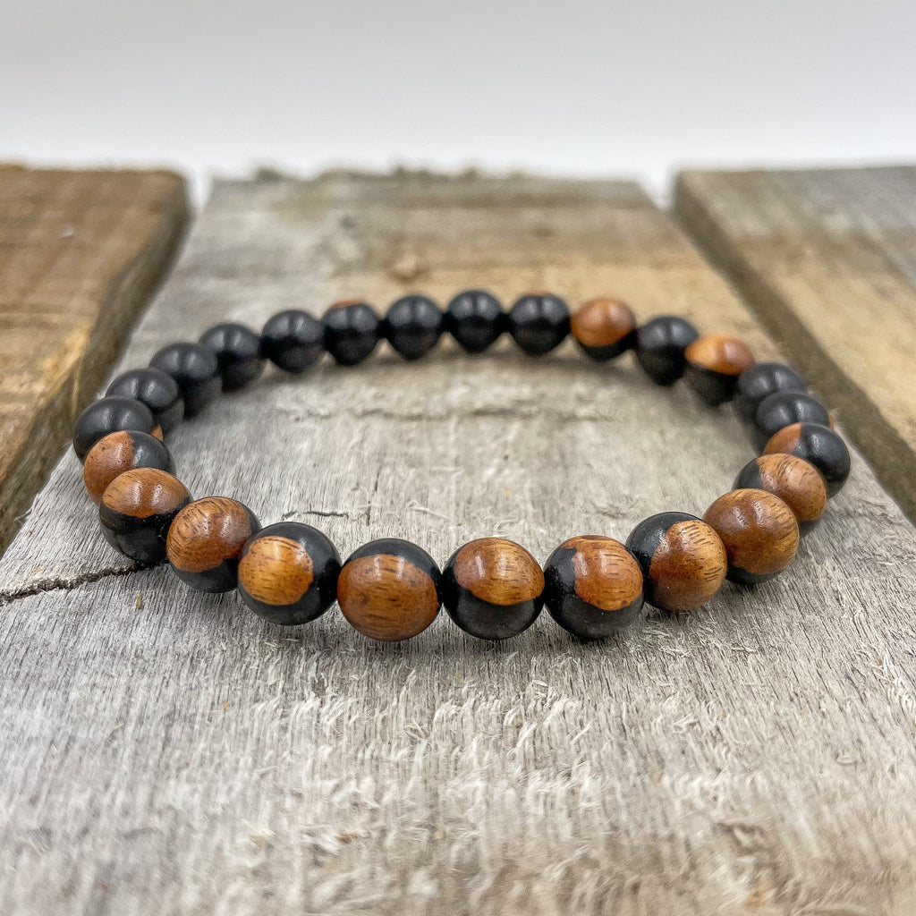 Union - Dual Black/Brown Sandalwood Mala Beaded Bracelet