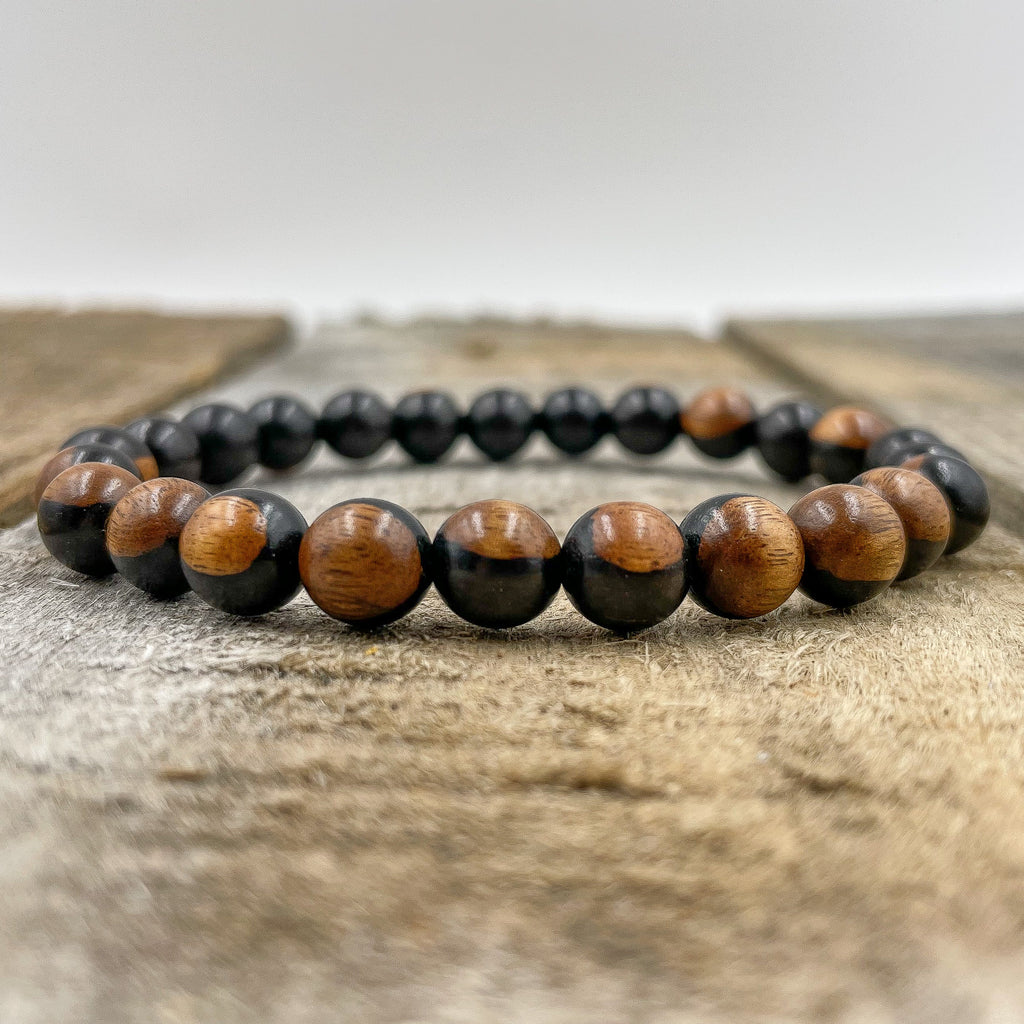 Union - Dual Black/Brown Sandalwood Mala Beaded Bracelet
