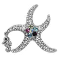 LO2910 - Imitation Rhodium White Metal Brooches with Top Grade Crystal  in Multi Color