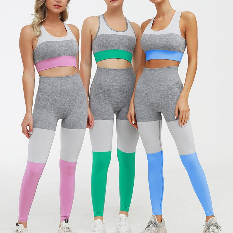 Yoga Sets Women Fitness Clothing Seamless patchwork