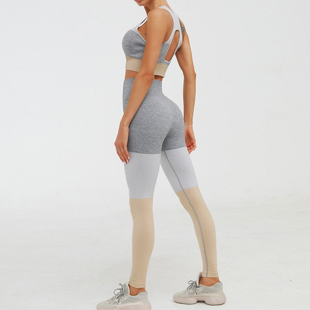 Yoga Sets Women Fitness Clothing Seamless patchwork